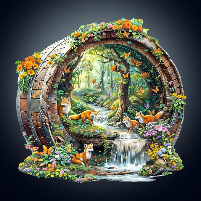 Wooden Puzzles for Adults, Fox Wooden Jigsaw Puzzle for Adults, Birthday Party - Image 9