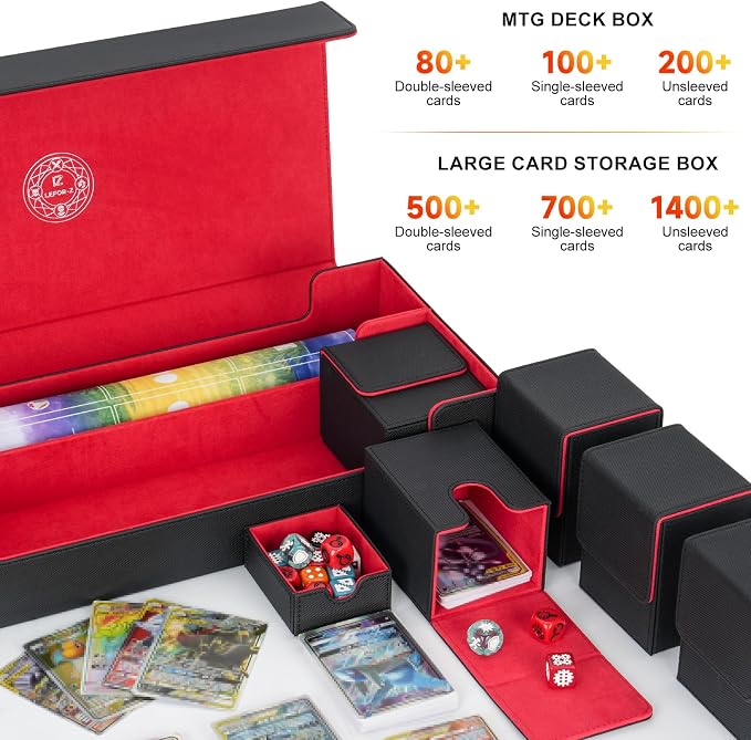 6 in1 Card Deck Box Set, X-Large Premium Trading Card Storage Case - Image 3