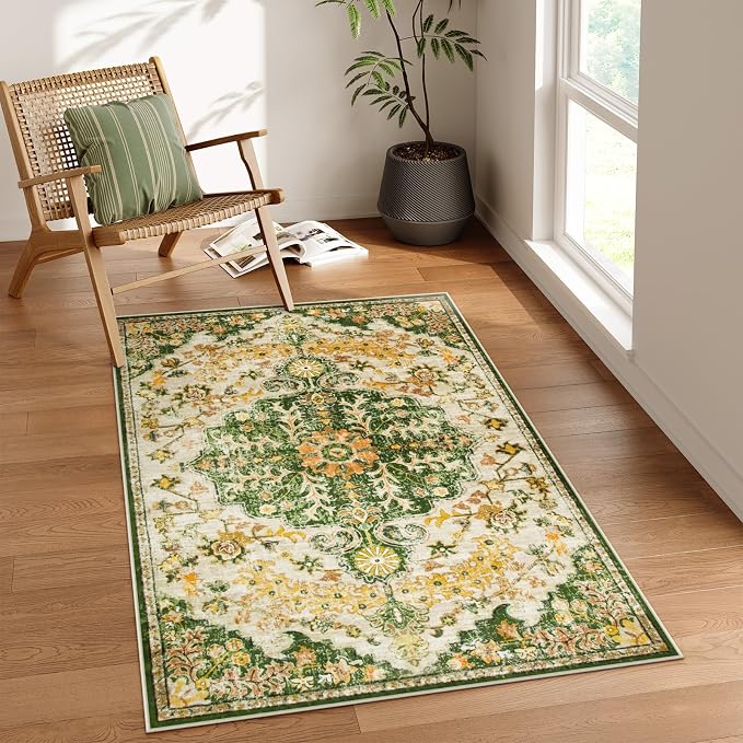 Lahome Bohemian Floral Medallion Area Rug by Lahome