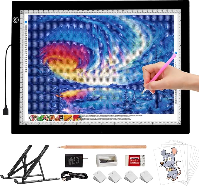 A4 LED Light Box for Tracing, elice Artist Drawing Lightbox Light Table Light by ELICE
