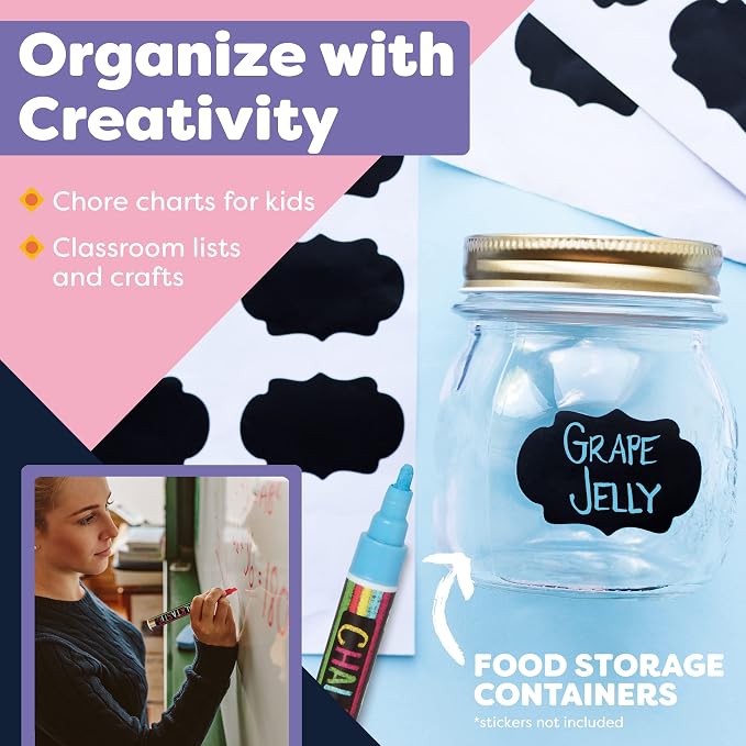 Chalkboard Markers Set of 8 Washable, Erasable Chalk Ink Dry Erase Pens - Image 6