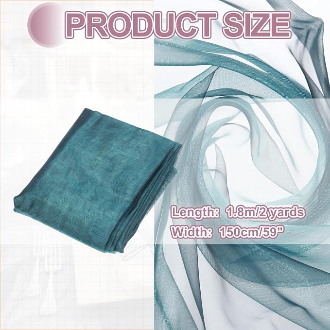 MECCANIXITY Iridescent Sheer Organza Fabric, 2 Yards x 59 Inches Solid - Image 2