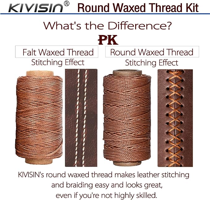 12 Classic Colors Round Waxed Thread, 0.8mm 35Yards Spool Polyester Wax Coated - Image 5
