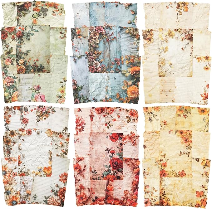 Autumn-Themed Vintage Scrapbook Paper Set, Scrapbooking, DIY Crafts, and Art by Auriicleaf