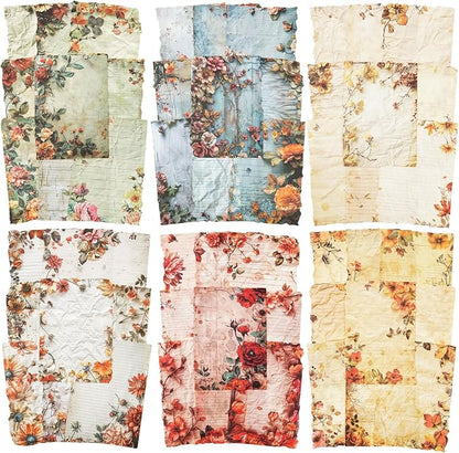 Autumn-Themed Vintage Scrapbook Paper Set, Scrapbooking, DIY Crafts, and Art by Auriicleaf