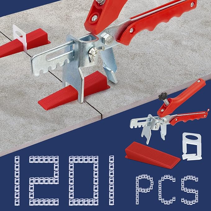 Tile Leveling System with Tile Plier, 1000-Piece Tile Spacers Clips and by KONIGEEHRE