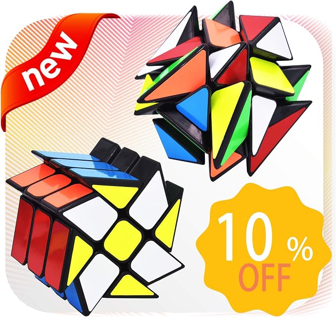 JoyTown Speed Cube Set of 2 Bundle Pack Windmill Cube Magic Puzzle, YJ Axis V2 - Image 2