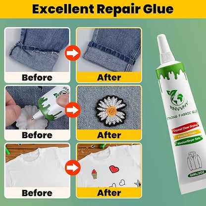 Fabric Glue Permanent, 60ml Super-Strong Clear Washable Fabric Adhesive - Image 4