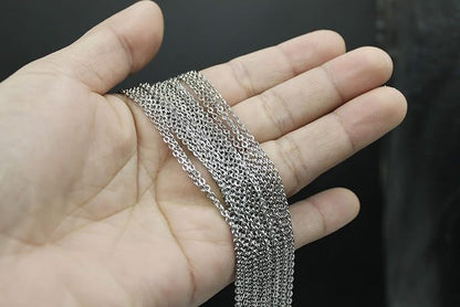 Wholesale 12 PCS Genuine Stainless Steel Fine Cable Chain Necklace Chains Bulk - Image 4