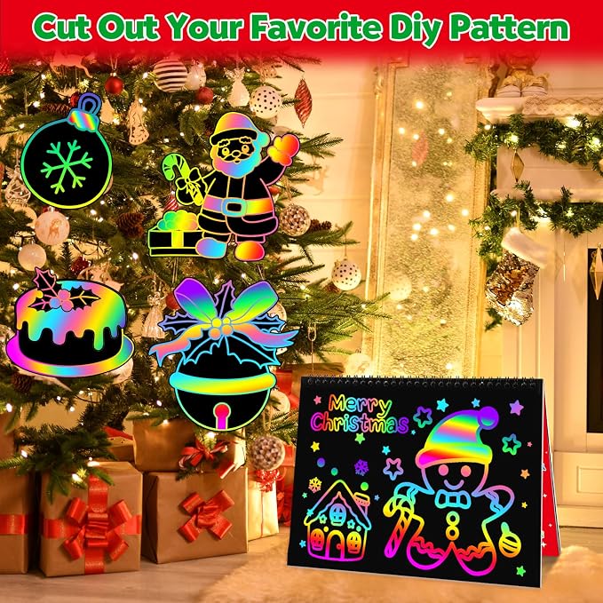 ZMLM Scratch Paper Art Craft: 2 Pack Rainbow Scratch Set - Image 5