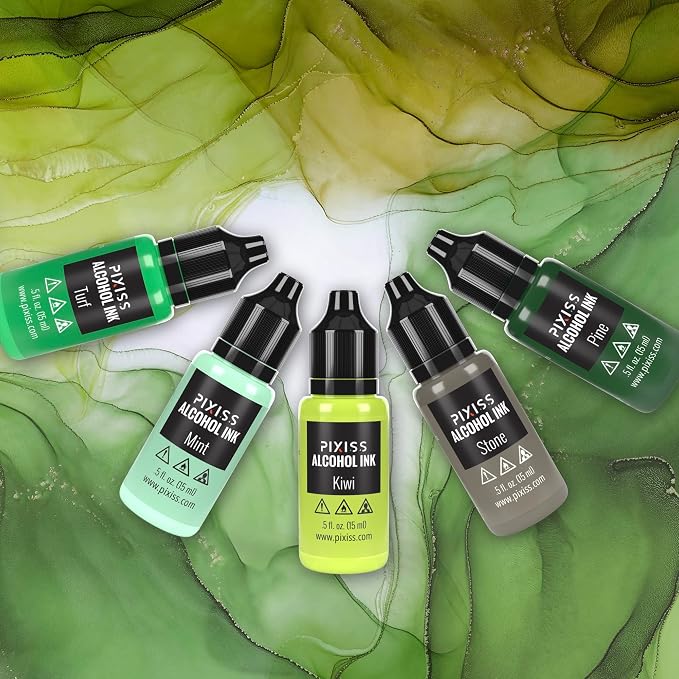 Pixiss Green Alcohol Ink Set - Image 3