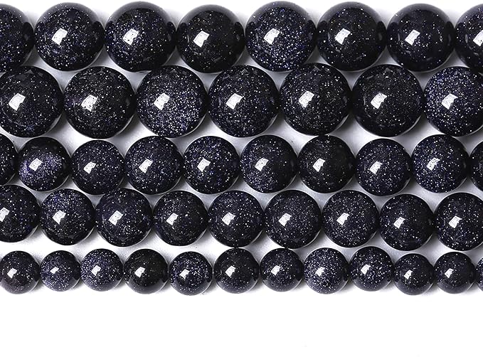 120PCS 6mm Blue Sandstone Gemstone Beads Beads Natural Stone Round Loose Beads - Image 2