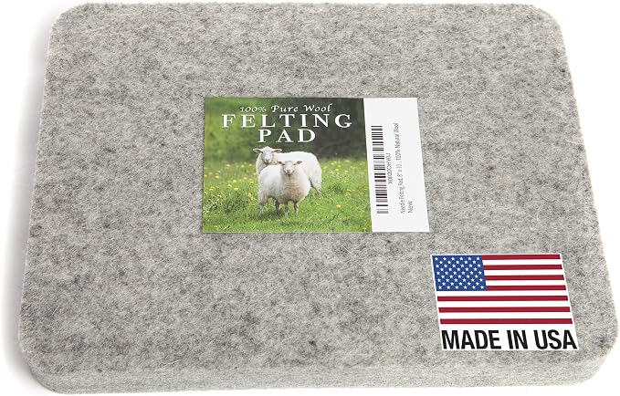 Made in USA, Needle Felting Pad, 100% Natural Wool, by DesertBreezeDistributing