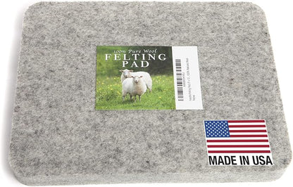 Made in USA, Needle Felting Pad, 100% Natural Wool, by DesertBreezeDistributing