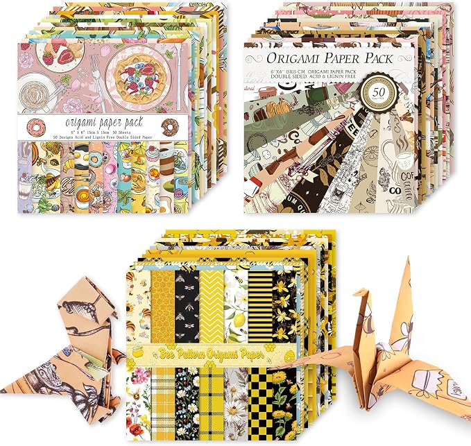 Origami 6x6 Paper Kit 150 Sheets 150 Vivid Colors Double Sided Same Printed by Wanshui