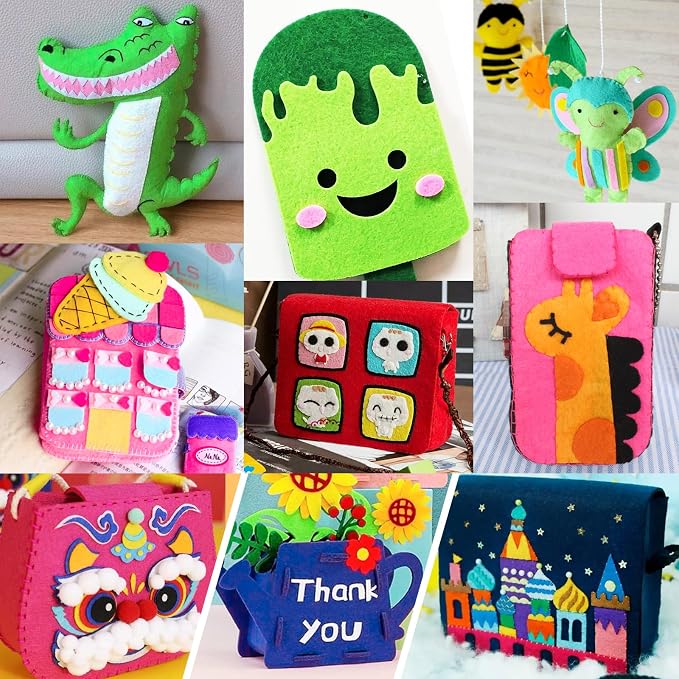 XSEINO 12 Rolls 8"x35" 1.4mm Thick Soft Felt Fabric Sheet 12 Assorted Neon - Image 7