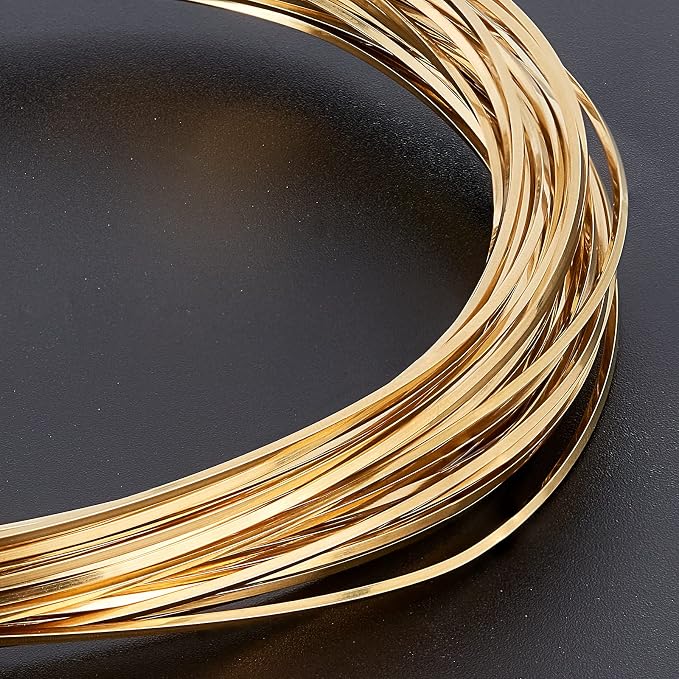 BENECREAT 20 Gauge 33 Feet Square Copper Wire Half Hard Yellow Brass Wire - Image 3
