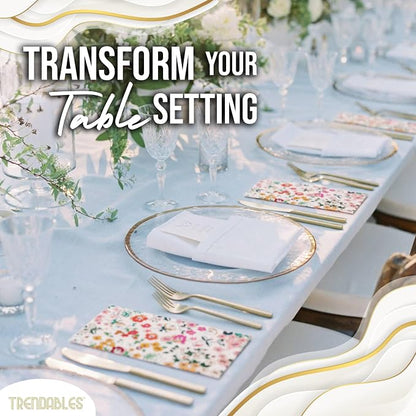 Trendables Floral Napkins for decoupage 200 Pcs 3 Ply floral paper napkins - Image 5
