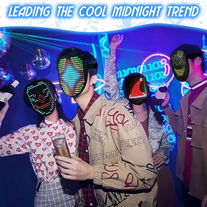 Led Mask with Gesture Sensing, Light up Face Transforming Mask - Image 5