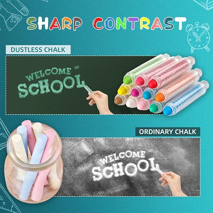 12 Pcs Dustless Chalk Colored twistable Chalk - Image 5