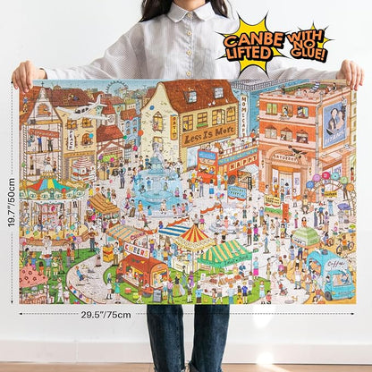 MOMIBOOK Puzzles for Adults 1000 Pieces Jigsaw Puzzles of Weekends in a Small - Image 2