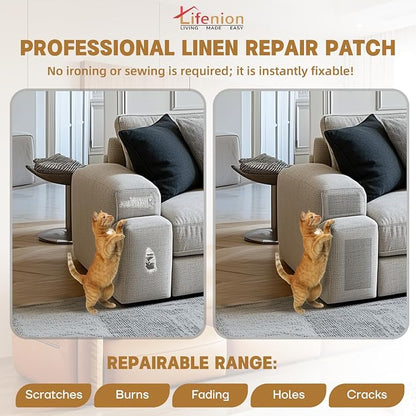 Fabric Repair Patches, 17X79 inch Linen Self-Adhesive Fabric Repair Tape - Image 2