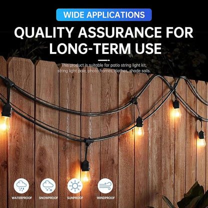164FT Black Vinyl-Coated 304 Stainless Steel Cable – Heavy Duty String Lights - Image 7
