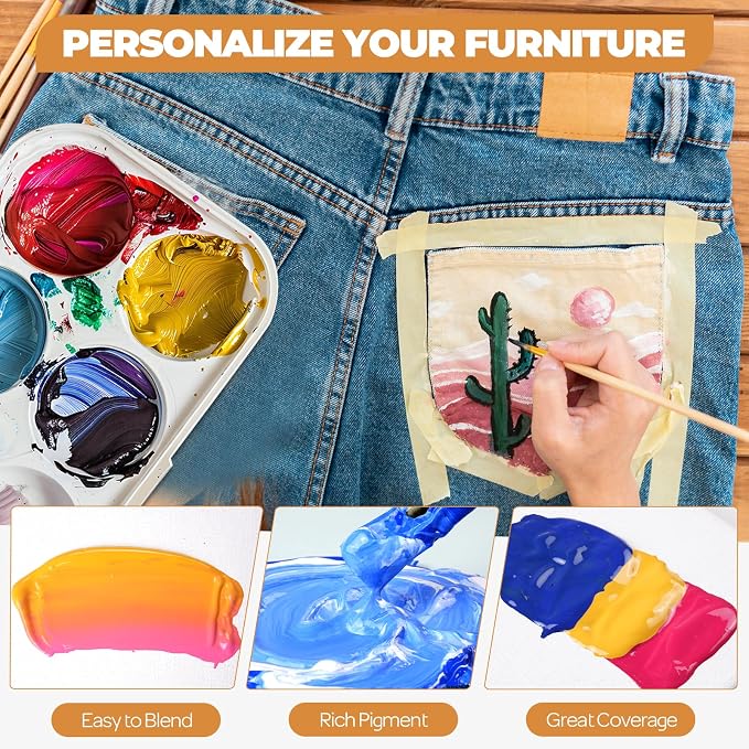 Nicpro 8 Colors Permanent Fabric Paint Soft Fabric Paint - Image 6