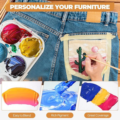 Nicpro 8 Colors Permanent Fabric Paint Soft Fabric Paint - Image 6