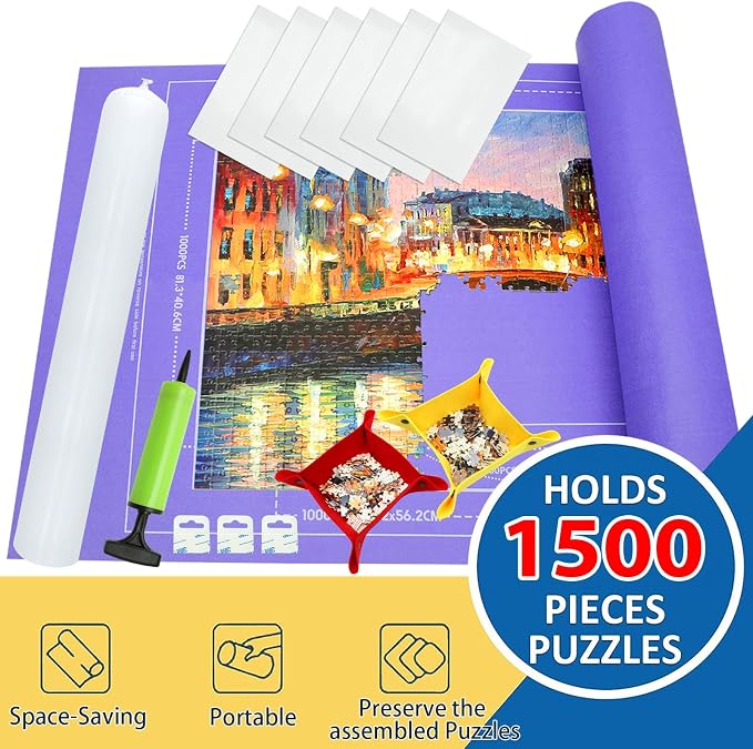 Puzzle Mat Roll Up| Jigsaw Puzzle Mat Roll Up| Roll-Up Save Pad Trays - Image 2