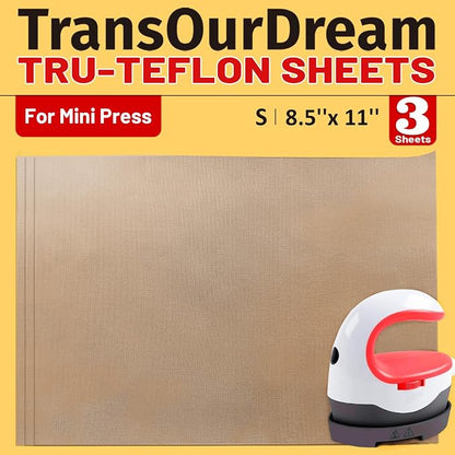 TransOurDream 3 Pack PTFE Teflon Sheets Size S 8.5 x 11" by TransOurDream