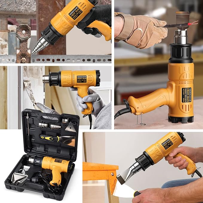 SEEKONE Heat Gun 1800W Heavy Duty Hot Air Gun Kit - Image 5