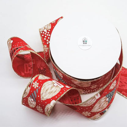 CT CRAFT LLC Red Satin with Elf Christmas Wired Ribbon 2.5 Inch x 25 Yards - Image 3