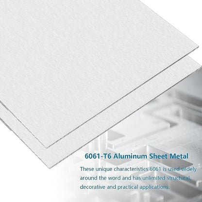 2PCS 6061 Aluminum Sheet Plate, Rectangle Aluminum Plate Solid Metal Sheet Plate - Image 3