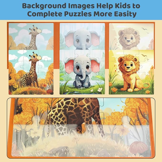 Puzzles for Kids Ages 3-5 36PCS-3 Animal Themes Magnetic Puzzles for Kids 4-6 - Image 3