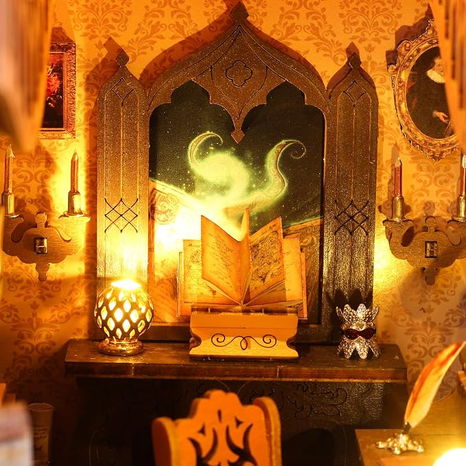 DIY Book Nook Kit, Miniature Dollhouse Bookshelf Insert - Image 4