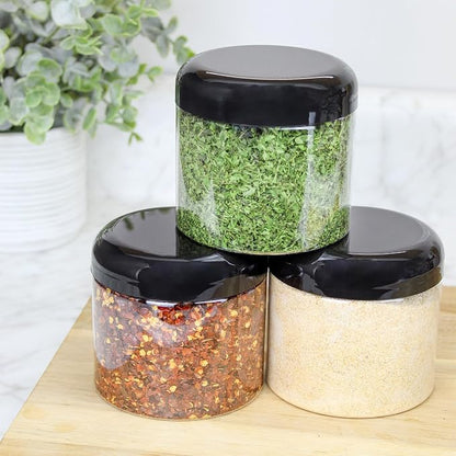 Cornucopia Brands 16oz Clear Plastic Jars w/Domed Lids; BPA Free PET Stackable - Image 2