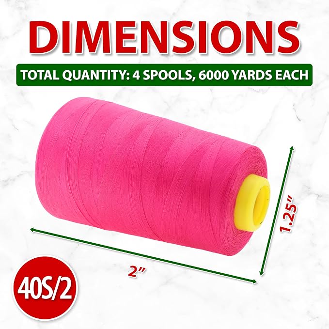 Mandala Crafts 4 Pack of Serger Threads Cones Spools - Image 4