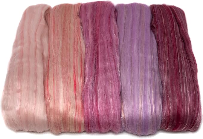 Merino Silk Luxe Tonal Designer Blend. Superfine Merino, Tussah Silk. Top Roving - Image 2