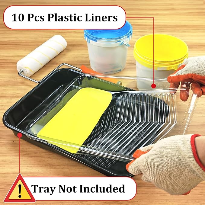 Great Andrew 10 Pcs Paint Tray Liners, Deep Capacity Disposable Paint Tray Liner - Image 4