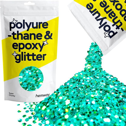 Hemway Glitter for Resin 100g Turquoise Blue Holographic Metallic Crystals for by Hemway