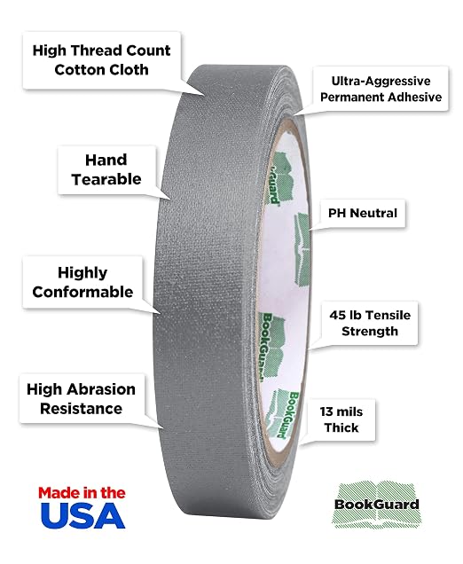 BookGuard 0.75 inch Premium Bookbinding Repair Cloth Tape, 15 Yard Roll - Image 5