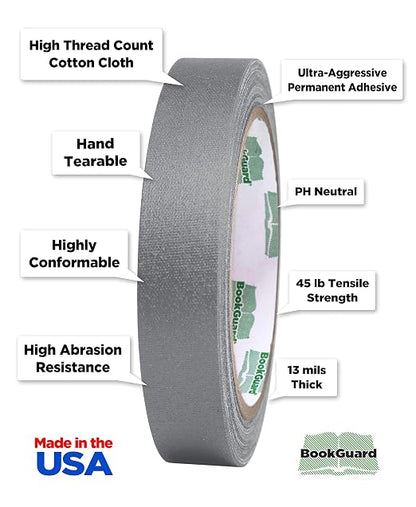 BookGuard 0.75 inch Premium Bookbinding Repair Cloth Tape, 15 Yard Roll - Image 5