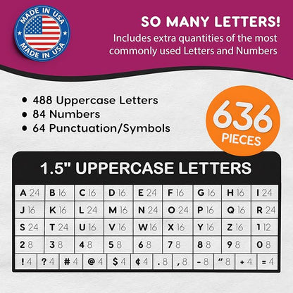 FreshCut Crafts 636 Pcs 1.5 in. White Bulletin Board Letters & Numbers - Image 4