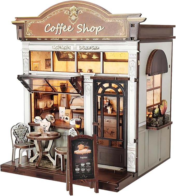 DIY Miniature House Kit, Coffee Shop Book Nook Kit, Mini Building Kit, by Home