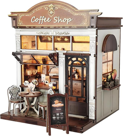 DIY Miniature House Kit, Coffee Shop Book Nook Kit, Mini Building Kit, by Home