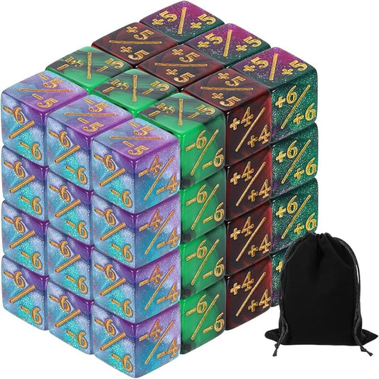 uxcell 48Pcs Magic Dice Counters, Acrylic D6 Life Token Dice Set by uxcell