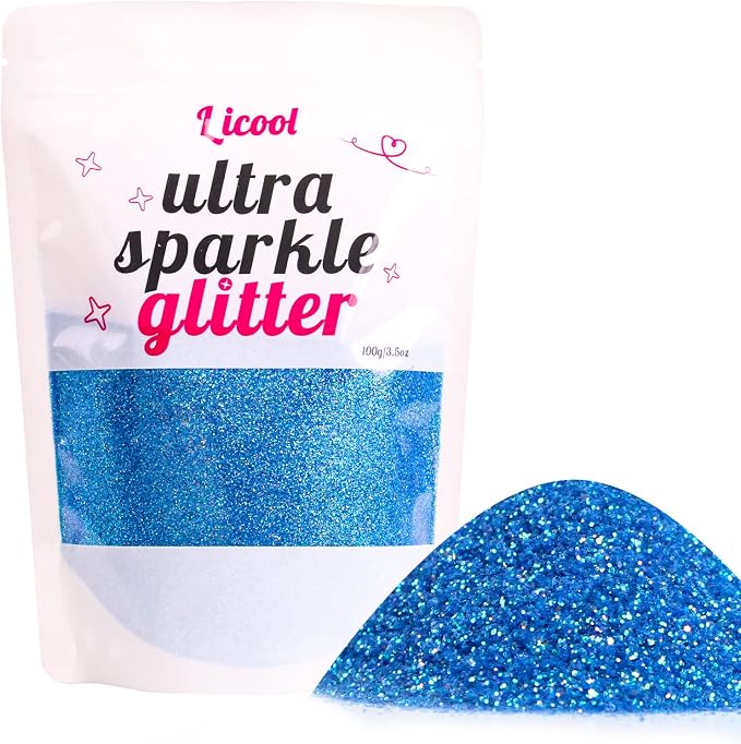 100g/3.5oz Pack Iridescent Rainbow Fine Glitter by LICOOL+GLITTER