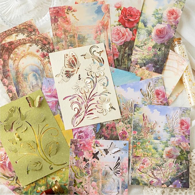 Vintage Butterfly-Themed Scrapbook Paper Set, Scrapbooking, DIY Crafts - Image 6