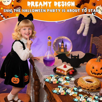 90 Pcs Halloween Mini Erasers for Kids, PLULON Goody Bag Fillers Pumpkin Black - Image 5